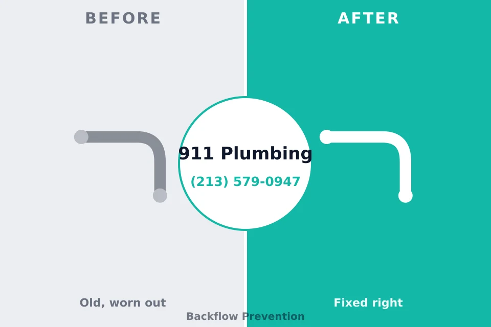 Before and after: plumbing repair Long Beach, CA